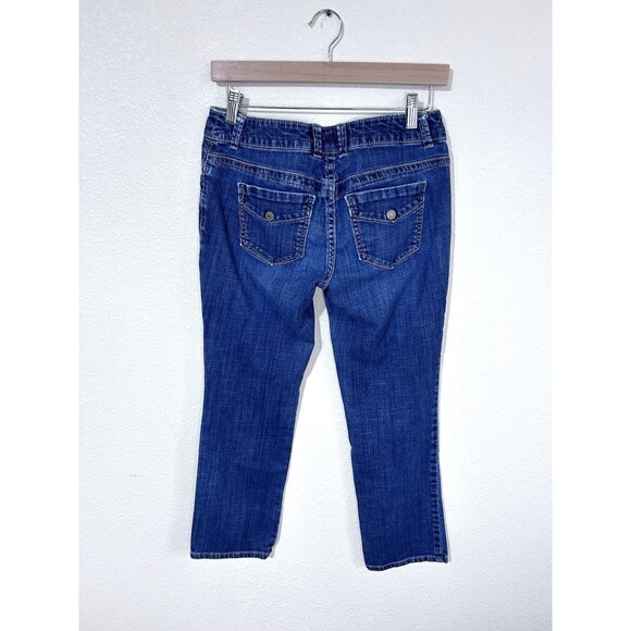 Chicos Platinum Stretch JEANS -  Womens Size 00 - Straight Leg Dark Wash - Picture 2 of 8